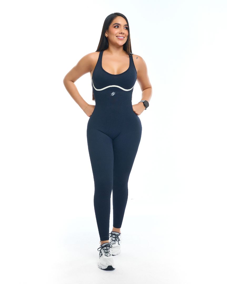 Enterizo largo seamless sesgo bitono push up